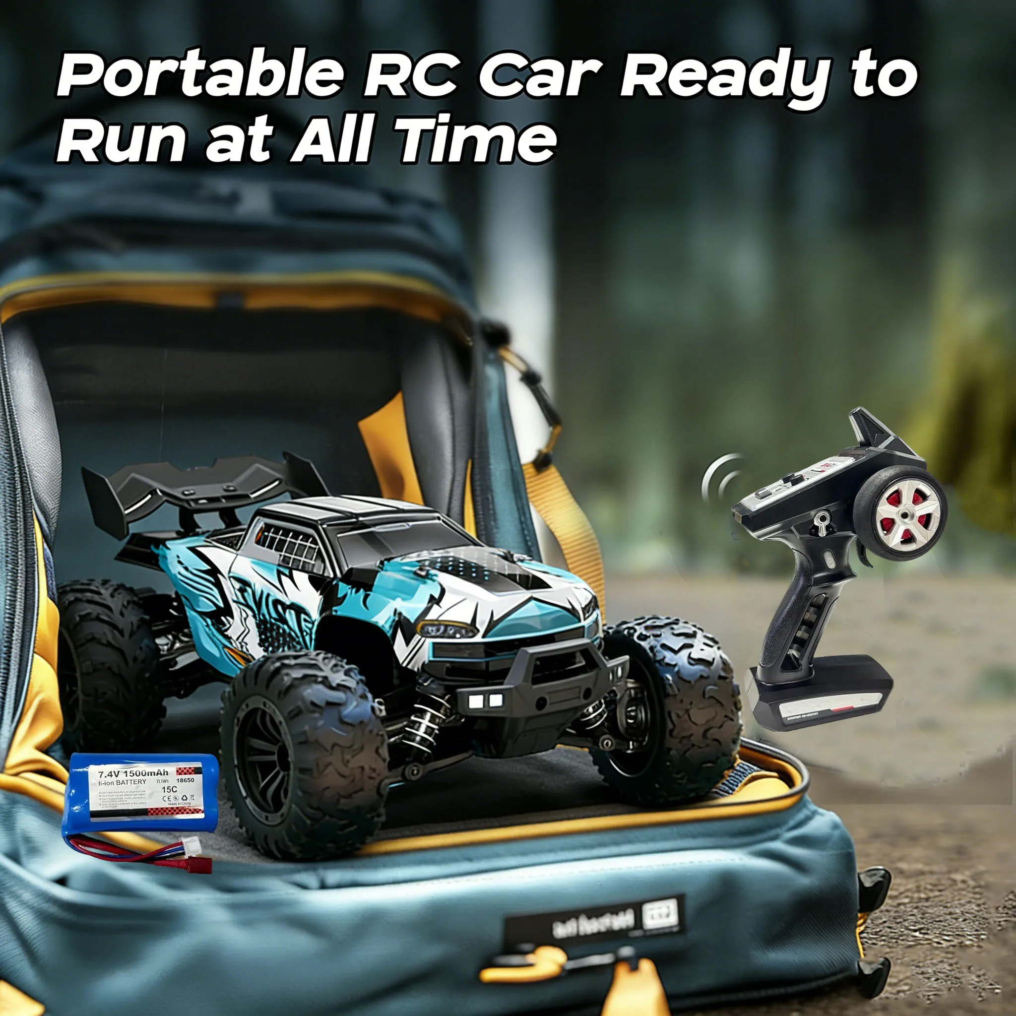 WLtoys 2,4GHz RC-Auto, 1:16 75km/h Offroad-Monstertruck mit Scheinwerfern & Chassisbeleuchtung, Crawler-Auto für Enthusiasten & Kinder