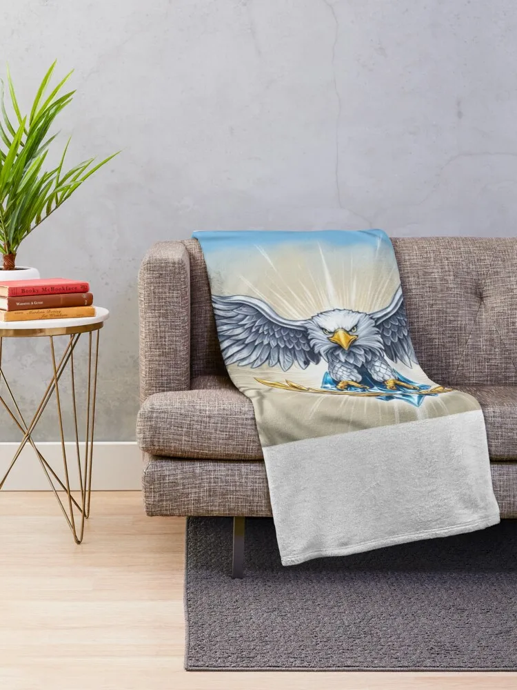 Victory's Emblem: Dynamic Crystal Eagle T-Shirt Throw Blanket Single Hairys Summer Beddings wednesday Blankets