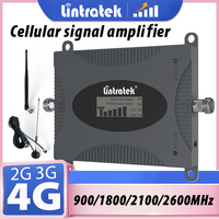 Lintratek Cellular amplifier 2G 3G GSM B8 900 LTE4G B3 1800 B1 2100 B7 2600Mhz Data Cellphone signal booster kit with 2 antenna