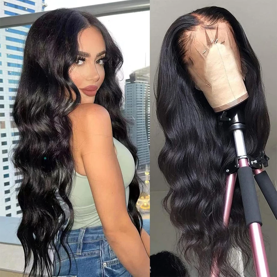 Body Wave Lace Front Human Hair Wigs 180 Density Brazilian Hair 13x4 Lace Frontal Wig For Black Women Pre Plucked With Baby Hair