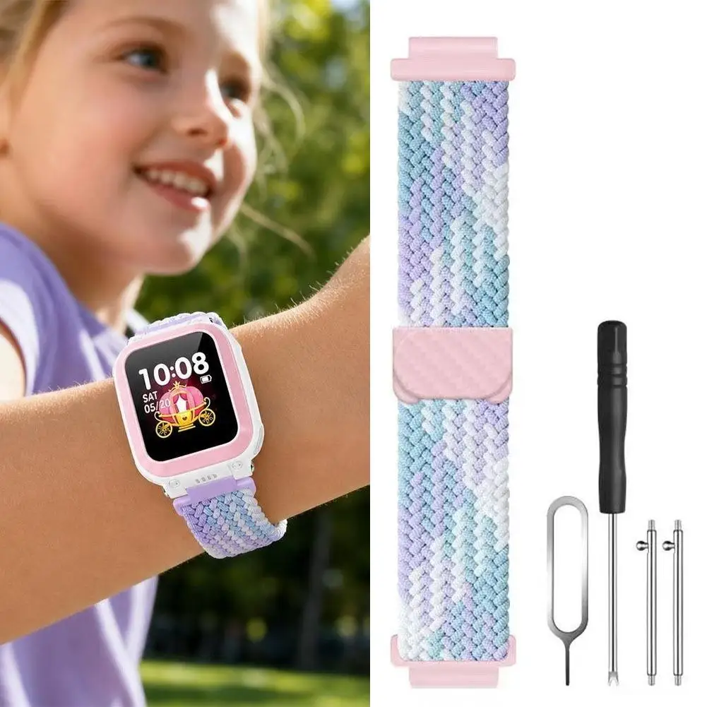 15 16 17mm Magnetic Nylon Watch Band for Xiaomi Redmi Mitu Xiaoxun Readboy 360 Kids Smartwatch Breathable Braided Strap