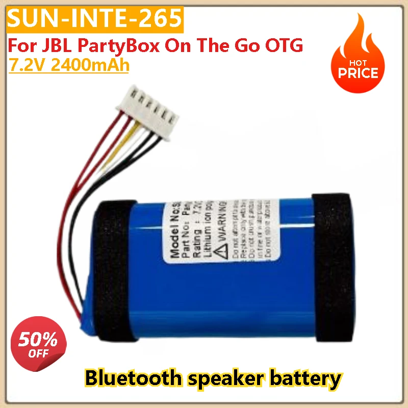 

SUN-INTE-265 Replacement Battery For JBL PartyBox On The Go OTG Bluetooth Wireless Speaker 7.2V 2400mAh Brand New High Quality