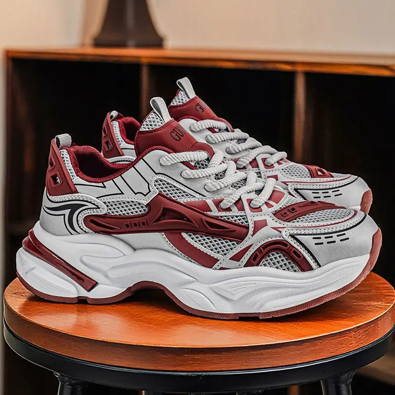 

Men's Shoes Autumn New Arrival Luxury Casual Sneakers Teen Boys Thick Sole Height Increasing Dad Shoes Platform Footwear