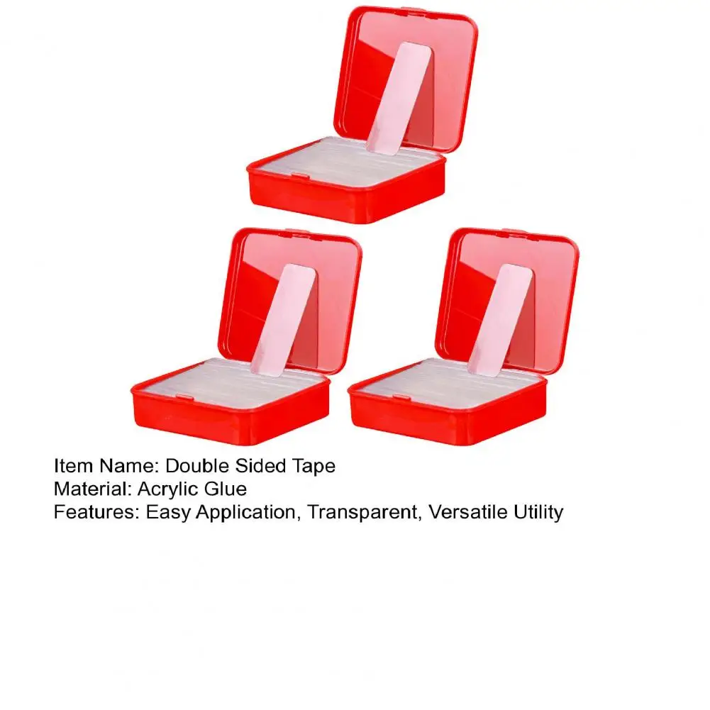 3Boxes 60Pcs/Box Double-Sided Tape 4.3cm Clear Adhesive Rectangle Sticker Pad Strong Waterproof Art Craft DIY Tool Adhesion Tape