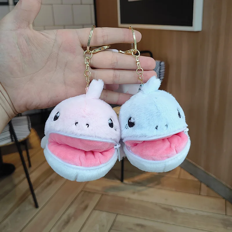 จี้ boneka รูปสัตว์ทะเลน่ารักใหม่พร้อมพวงกุญแจรูปฉลาม aksesoris tas ransel เป็นของขวัญ