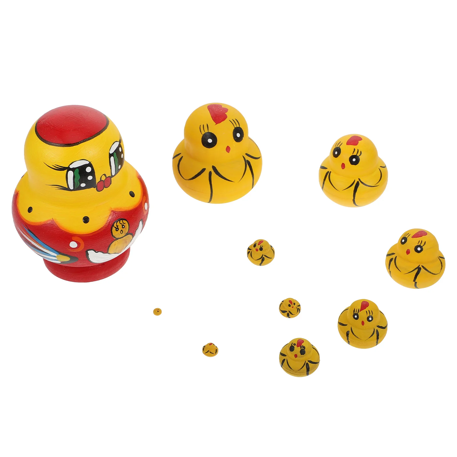 

Ten Layer Chick Nesting Childrens Toys Wooden Crafts Kids Plaything Russian Dolls Handmade Christmas Matryoshka