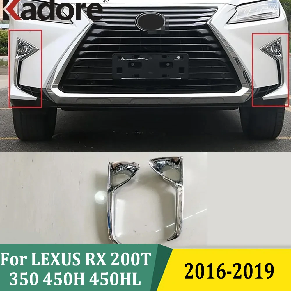 Front Foglight Cover Sticker For LEXUS RX 200T 350 450H 450HL 2016-2019 Foglamp Frame Trim Car Protect Exterior Accessories