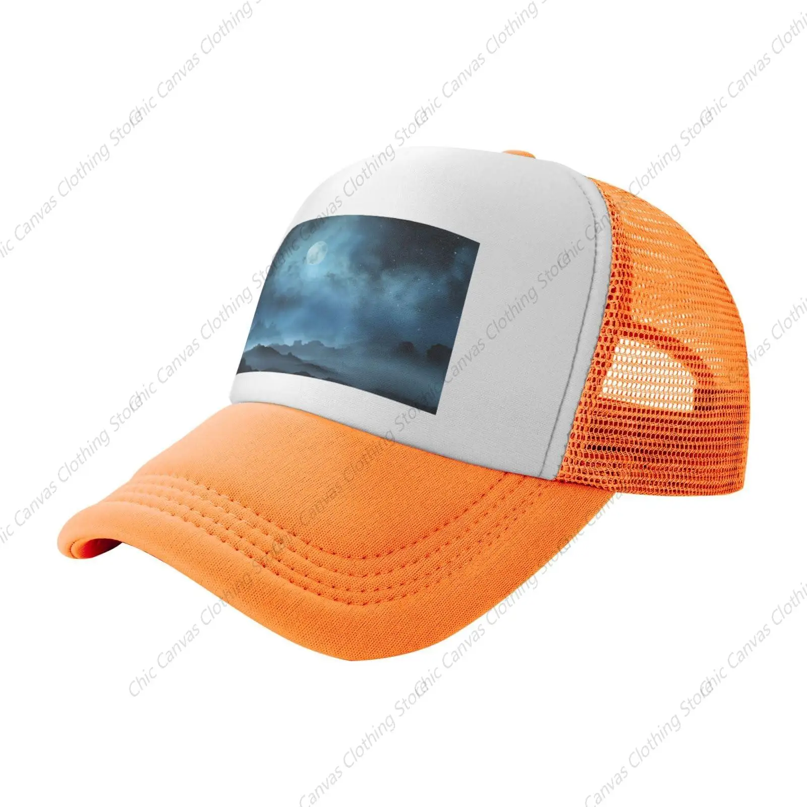 

Night Sky Printed Trucker Hats Baseball Cap Adjustable Adult Mesh Hat Hip Hop Truck Hat Four Seasons Castette For Outdoor Travel