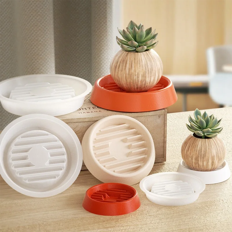 PP Flower Pot Tray with Water Bottom Support Flower Pot Chassis Base Basin Support Breathable Drainage Tray for Small Flower Pot