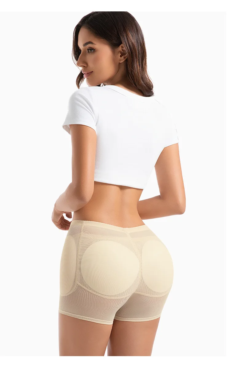 Damen 4-Pad Po-Lifter-Höschen mit hoher Taille, Bauchkontrolle, Shapewear, Hüftverstärker, Netz-Slips, Bauchstraffende Body-Shaper-Shorts – Detail 19