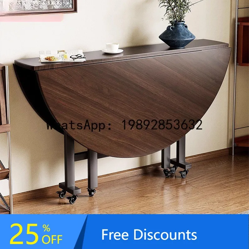 

CZ Folding Round Table for Home Rental Small Apartment Movable Folding Dining Table Large Round Table with Turntable