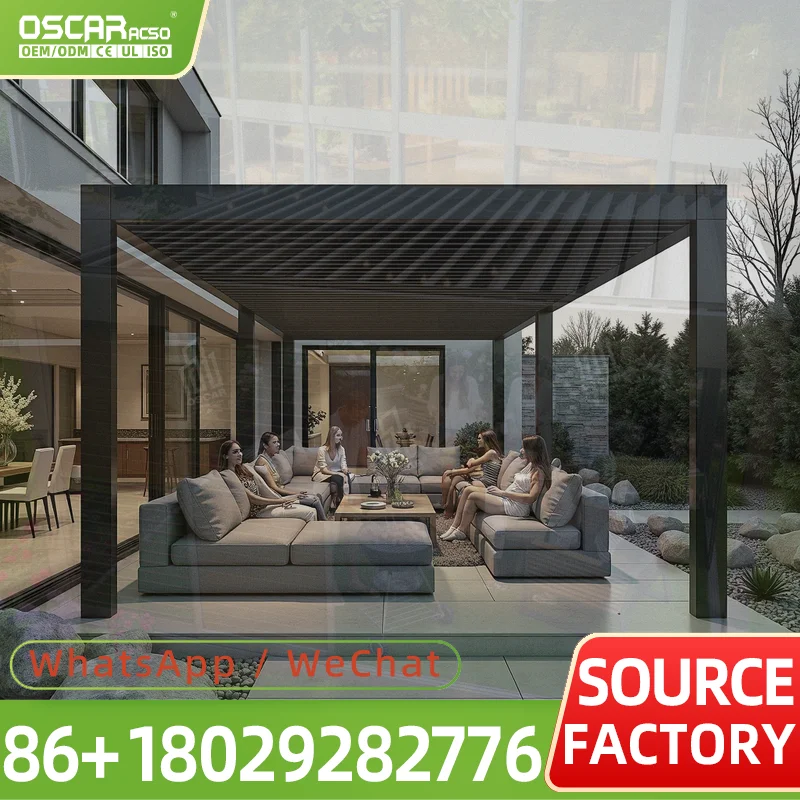 Outdoor Electric Retractable Canopy Awning Foldable Aluminum Alloy Frame PVC Sail for US Garden Patio Balcony pergola