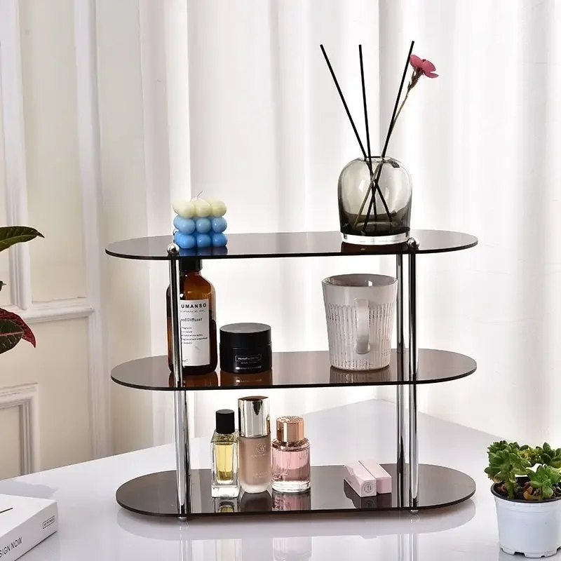 Acrylic Desktop Storage Rack Bedroom Water Cup Perfume Bathroom Table Top Cosmetics Storage Jewelry Display Frame Organizer