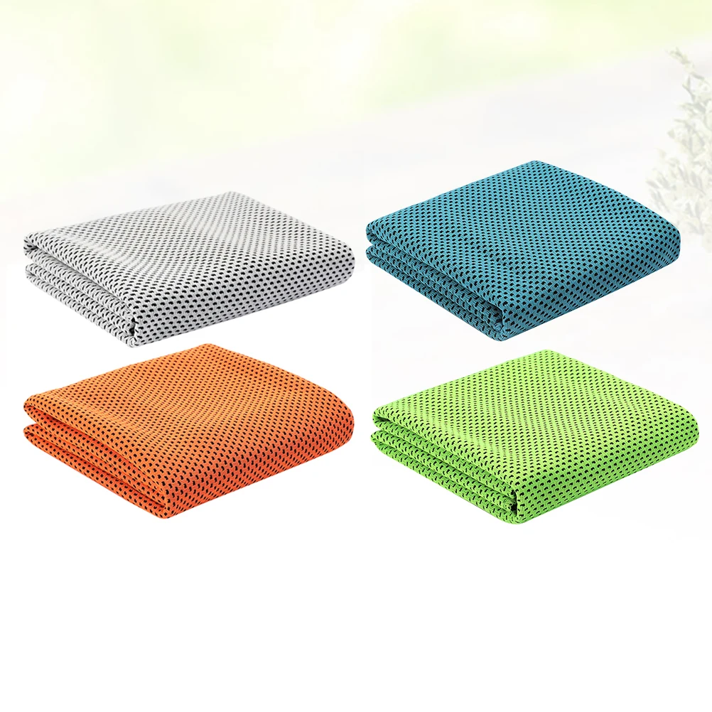 

4 Pcs Quick Dry Towel Lightweight Portable Sports Gym Yoga Camping Polyester Cooling Towel for Men Women Travel Exercise