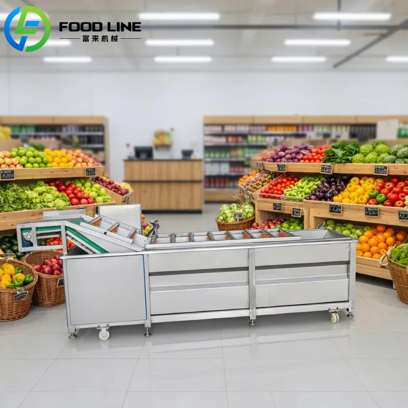 Customized Continuous Bubble Washing Production Line Automatic Cleaning Conveying Integrated Equipment For Food Processing