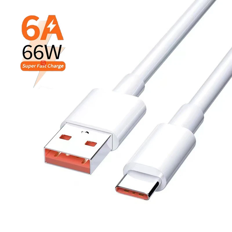 Cabo de carga super rápida para Xiaomi e Huawei Smartphone, USB tipo C, PVC e Metal, alta qualidade, novo, 6A, 66W, 1 A, 1.5 milhas