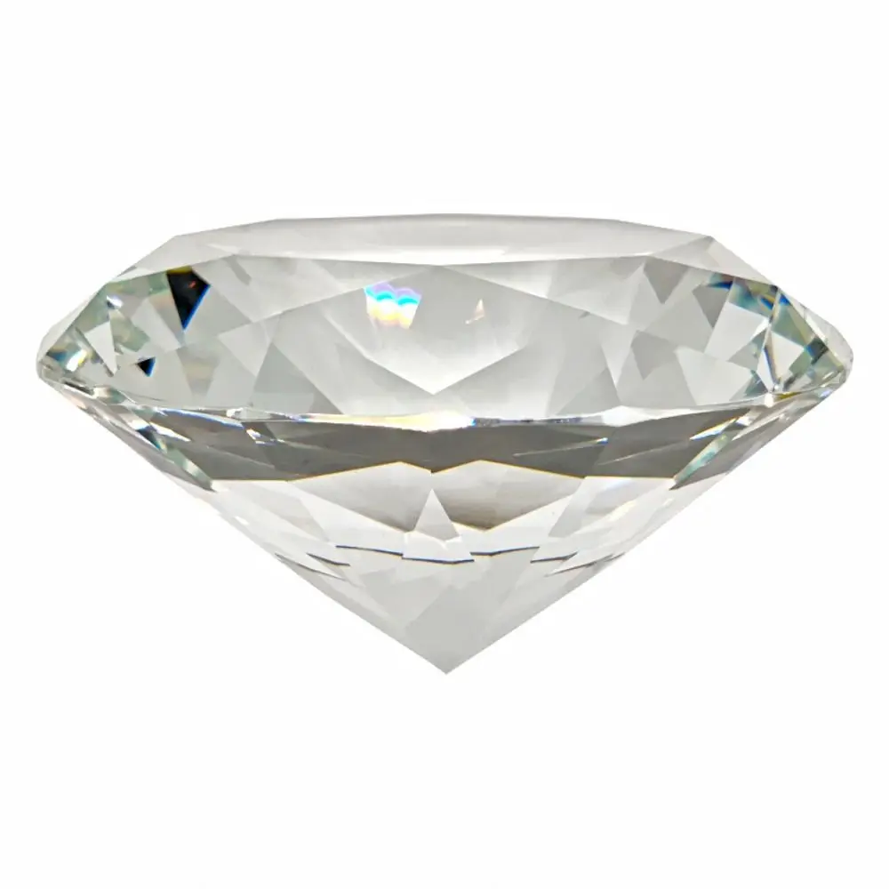 Faceted Cut Clear Crystal Diamond Romantic Creativity Big Glass Diamond Crafts 60/80/100mm Desktop Diamond Ornament