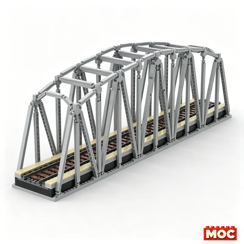 1483Pcs Railway Truss Bridge Custom Building Blocks Train Layout Scene Model Educational Assembly Toy Collectors Festival Gifts
