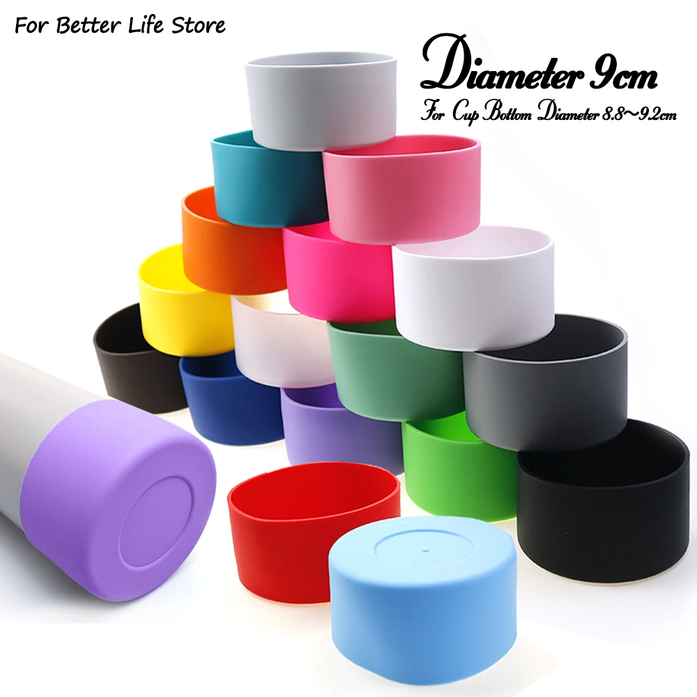 For Better Life 1Pc 9cm Soft Silicone Cup Bottom Sheath Protector Sleeve For Glass Water Tea Bottle Anti Damage Accessories