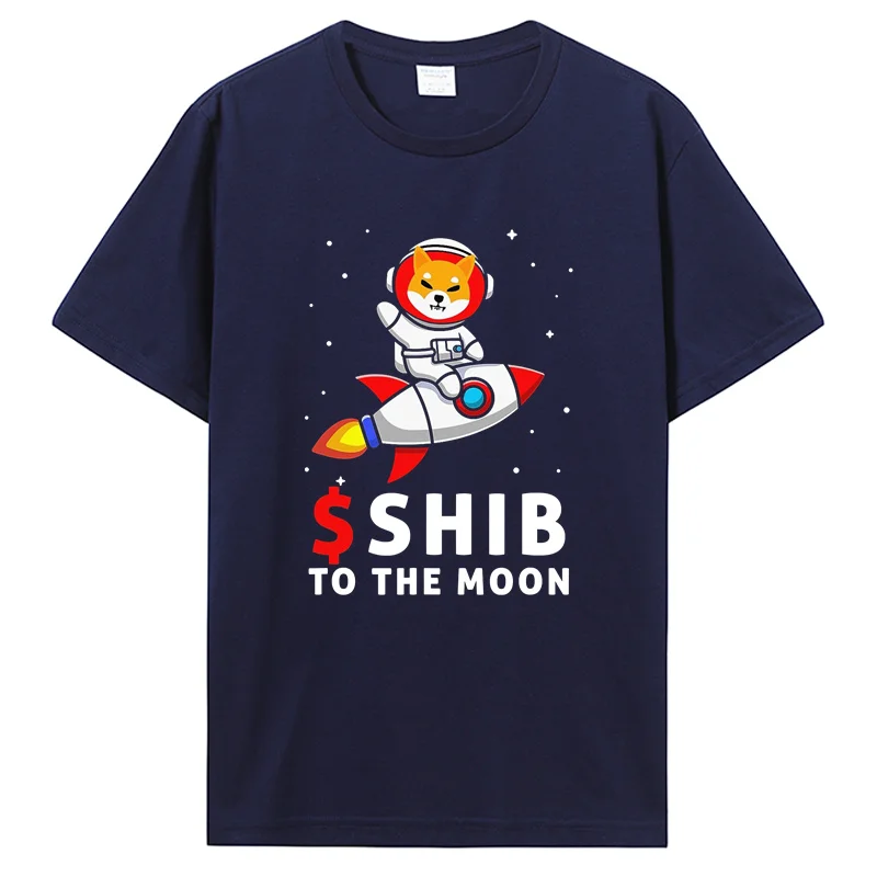 High Quality Men Shib T-Shirt  $Shib To The Moon Shiba Inu Coin Shiba Token Shiba Crypto Pure Cotton Shirt Tees Harajuku TShirt