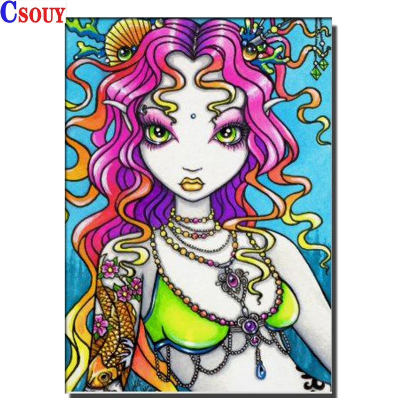 Full Square Crystal 5D Diy Diamond Painting Cross Stitch Beauty Fairs Diamond Embroidery Home Mosaic Needlwork Rhinestones Kits