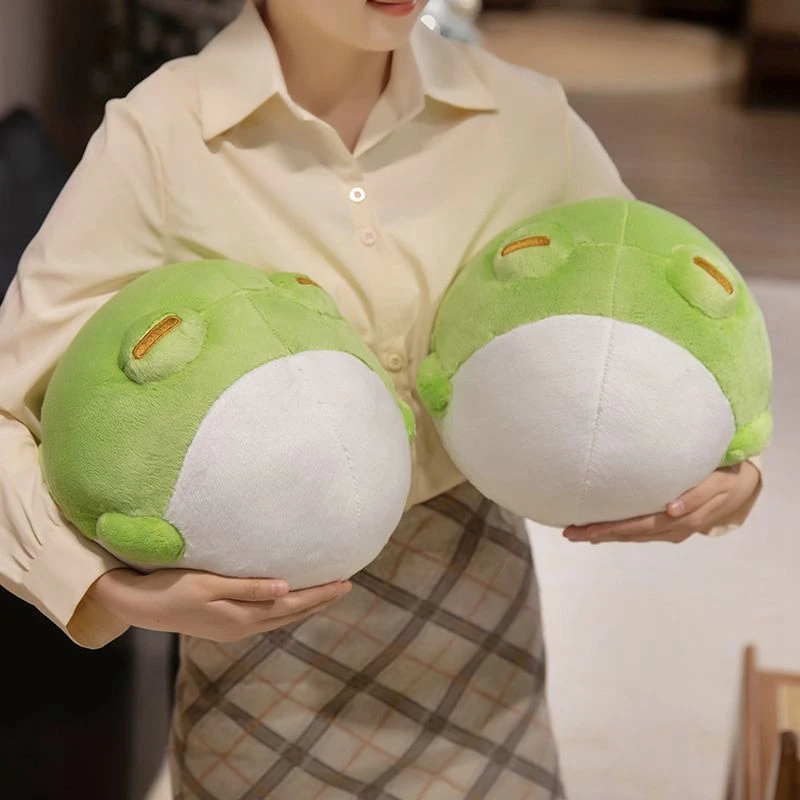 25CM Cute Cartoon Chubby Little Frog Plush Toy with Big Eyes and a Funny Frog Doll Gift for Children on Festivals Birthdays
