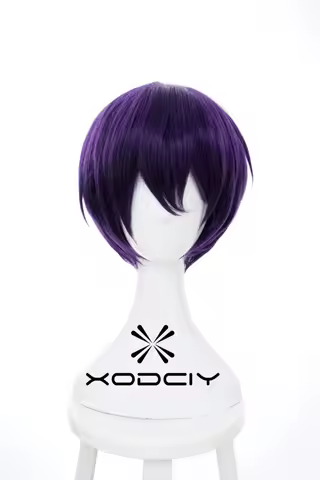 Anime Takasugi Shinsuke Cosplay Wig Deep Purple Short Wigs YATO Cosplay Anime Cosplay Costumes Wig Heat Resistant Synthetic Hair