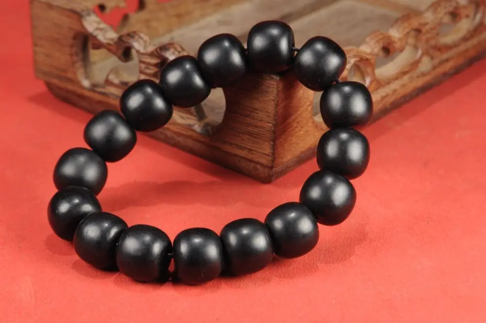 Pulsera de JADE negro de nefrita 100% NATURAL china, exquisita, certificada, 87g