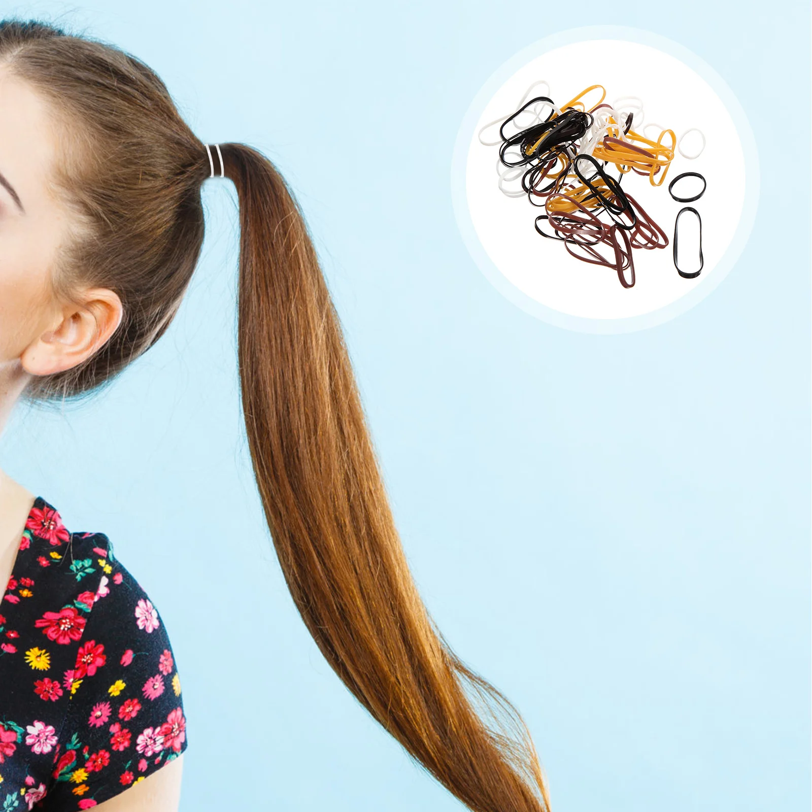 1Set No Damage Elastic Hair Ties for Girls and Women Reusable Stylish Ponytail Holders Small Bands Small Hair Rubber Bands