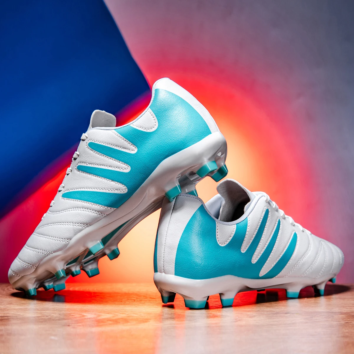 Breathable FG/AG Firm Ground Soccer Cleats Non-Slip Wear-Resistant Strong Grip Ankle Support Stable Lightweight Flexibl