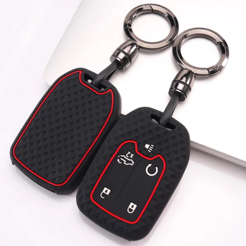 Key Fob Case With Wrist Strap For Chevrolet Silverado Suburban Tahoe Blazer Traverse Colorado For GMC Sierra Yukon Yukon XL