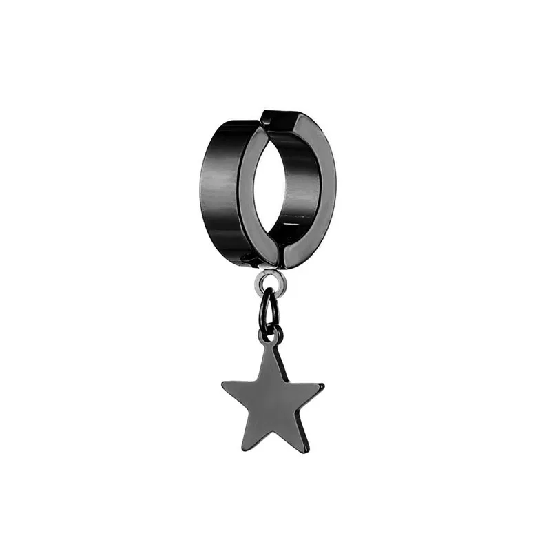 1PC Stainless Steel Small Five-pointed Star Drop Earrings for Women Men Simple Fashion Clip on Earring No Pierced Trendy Jewelry