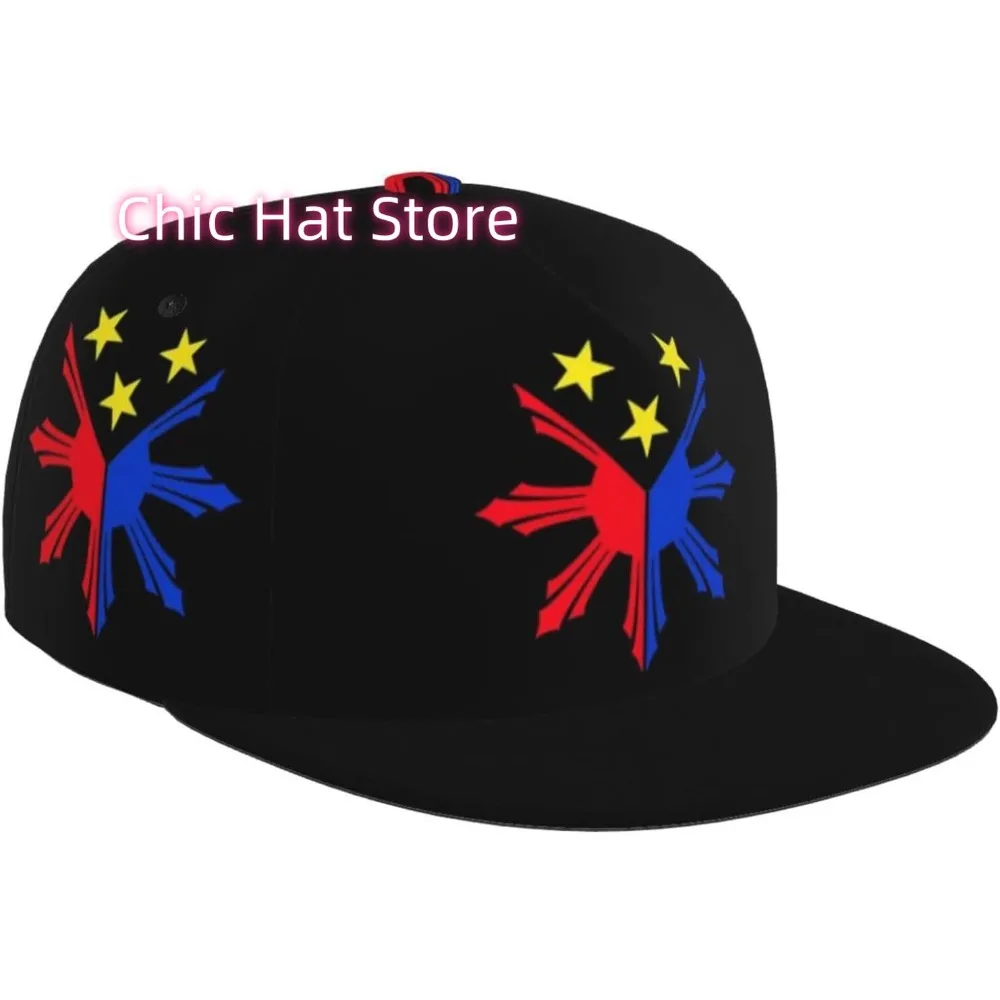 Czapka z daszkiem w stylu flagi, unisex, regulowana, typu trucker, snapback, czapka przeciwsłoneczna, patriotyczna czapka z płaskim daszkiem, filipińska