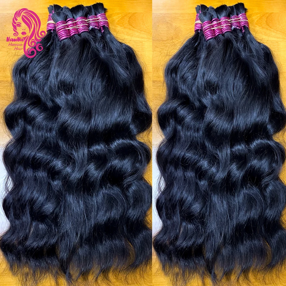 Extensions de cheveux indiens Mega Hair, sans trame, sans aucun processus, Premium, Original, vrac pour tressage