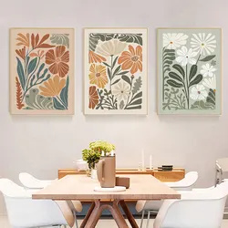 Fashion Colorful Floral Design Canvas Painting Prints Abstract Flowers Wall Decorative Poster Simple Home Decor Art Picture