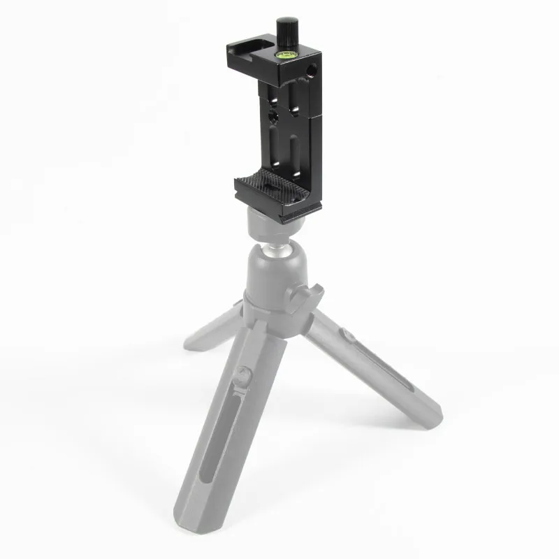 Stable Tripod Head Bracket Mobile Phone Holder Clip For Phone Flashlight Microphone With Spirit level Cold Shoe Mount Adapter