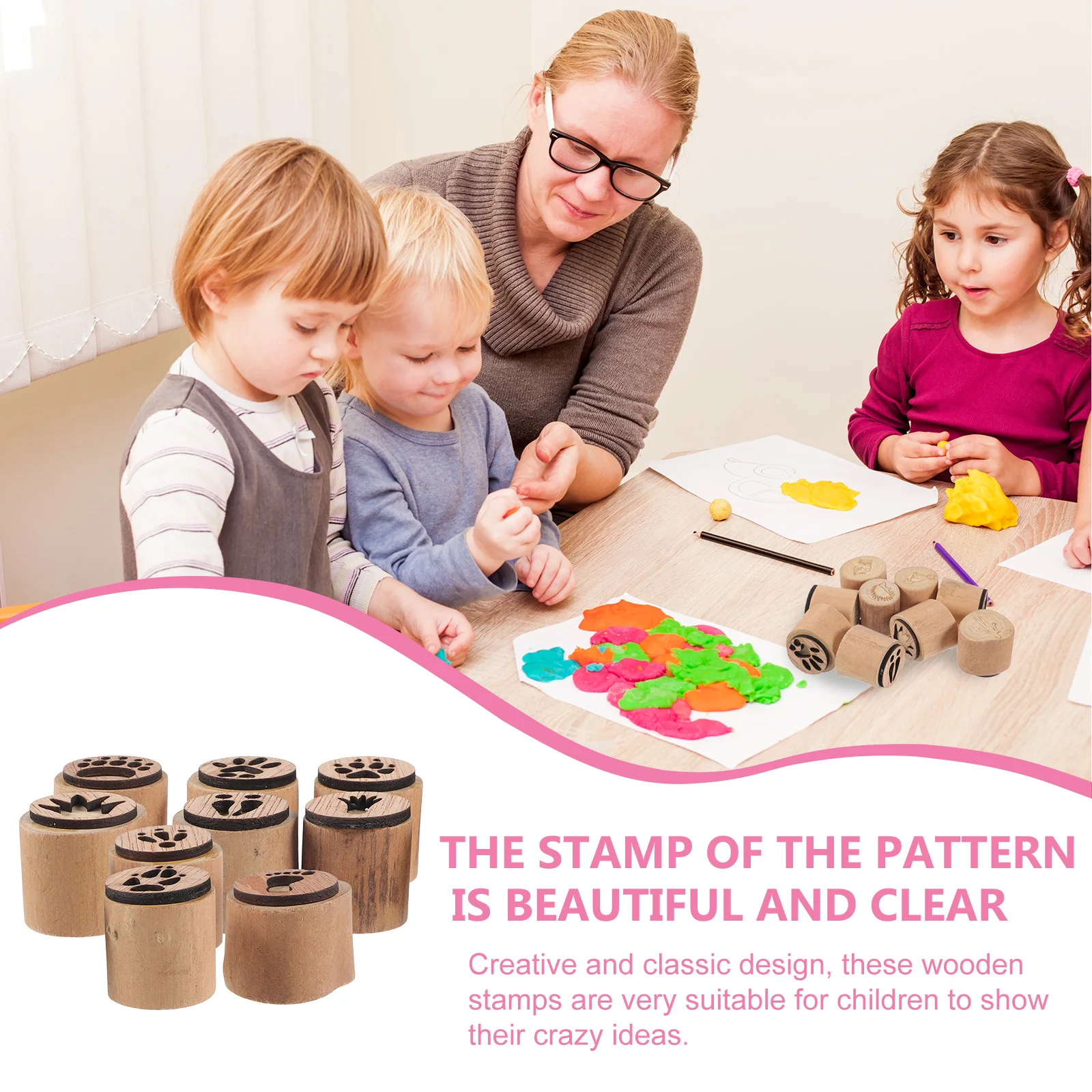 1 مجموعة الحيوان البصمة ختم خشبي مجموعة واضح نمط DIY بها بنفسك الحرفية بطاقات صنع البصمة Stamps الإبداعية سكرابوكينغ ديكور #3