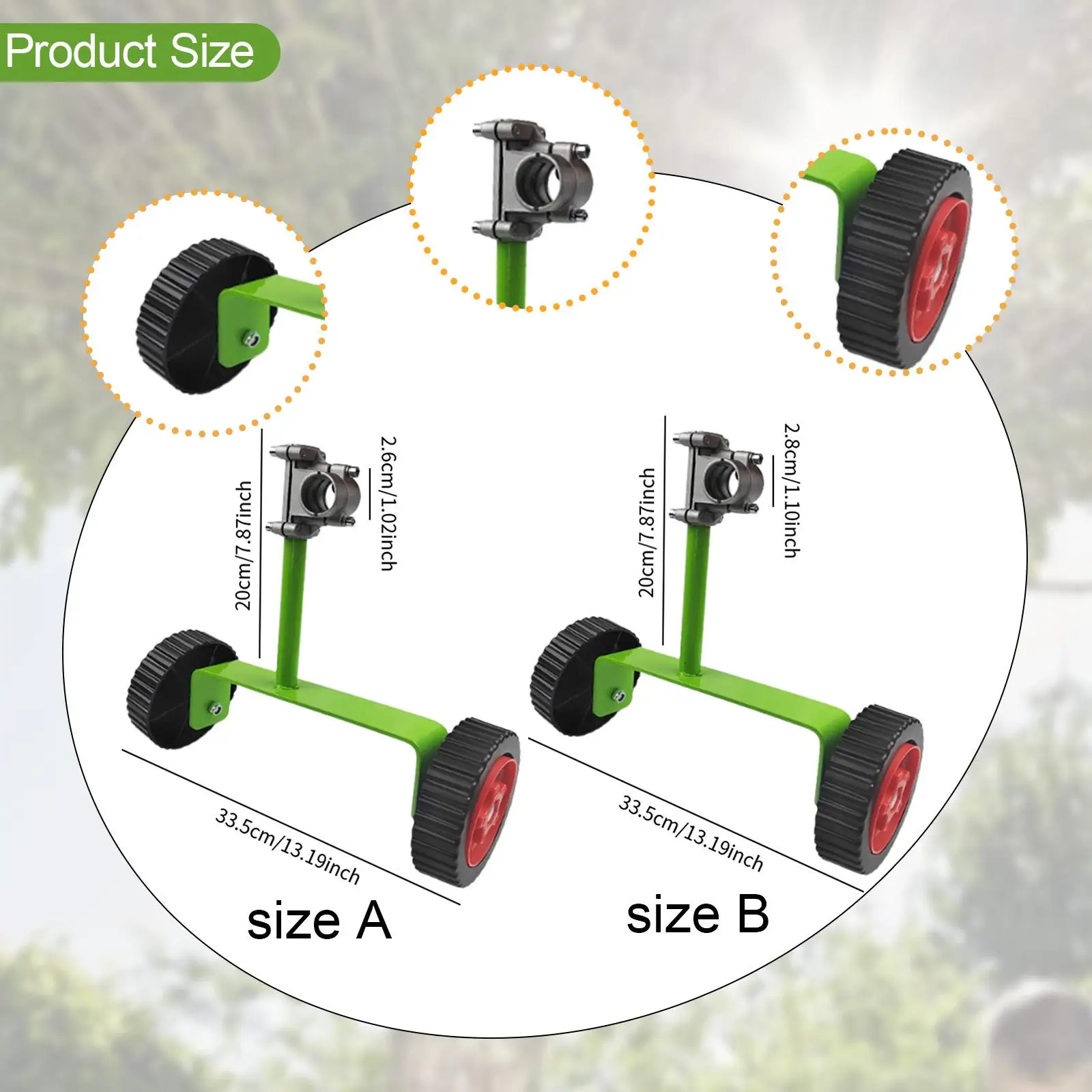 Auxiliary Wheel for Lawn Mower, Trimmer Support Attachment for Grass Cutting