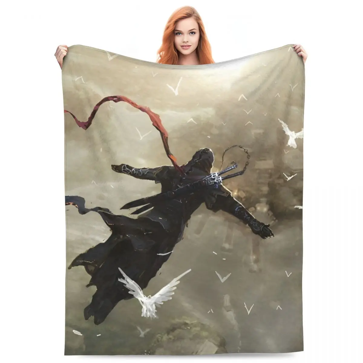 A-Assassins Creed Knitted Blanket Velvet Action Adventure Soft Throw Blanket for Bedroom Sofa Bedspread