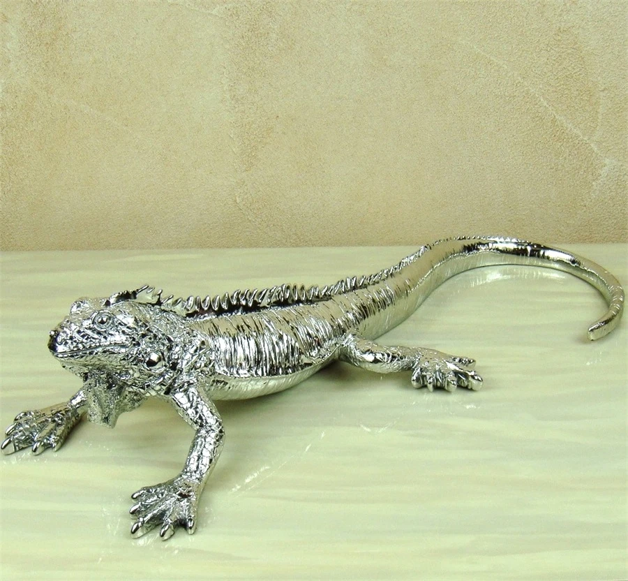 

Electroplated Chameleon Statue Resin Cabrite Sculpture Reptile Animal Ornament Home Wildlife Decor Office Handicraft Furnishing