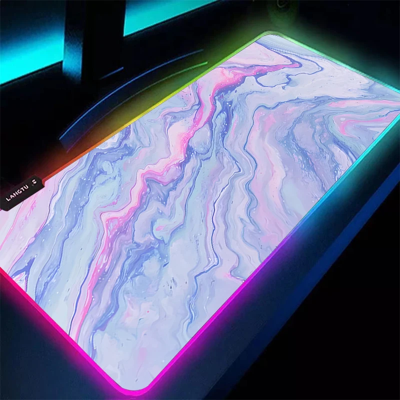 

Mouse Pad Anime Carpe LED PC Gamer Computer Strata Liquid Mousepad Varmilo Pink Keyboard Pad RGB Gaming Accessories Desktop Mat