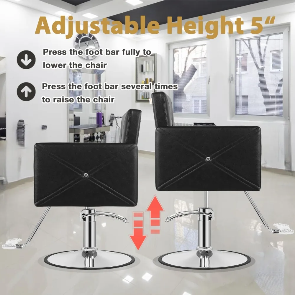 كراسي حلاقة لصالونات التجميل لمصفف الشعر، كرسي مصفف صالون الشعر مع مضخة هيدروليكية شديدة التحمل قابلة للتعديل، 360 درجة #6