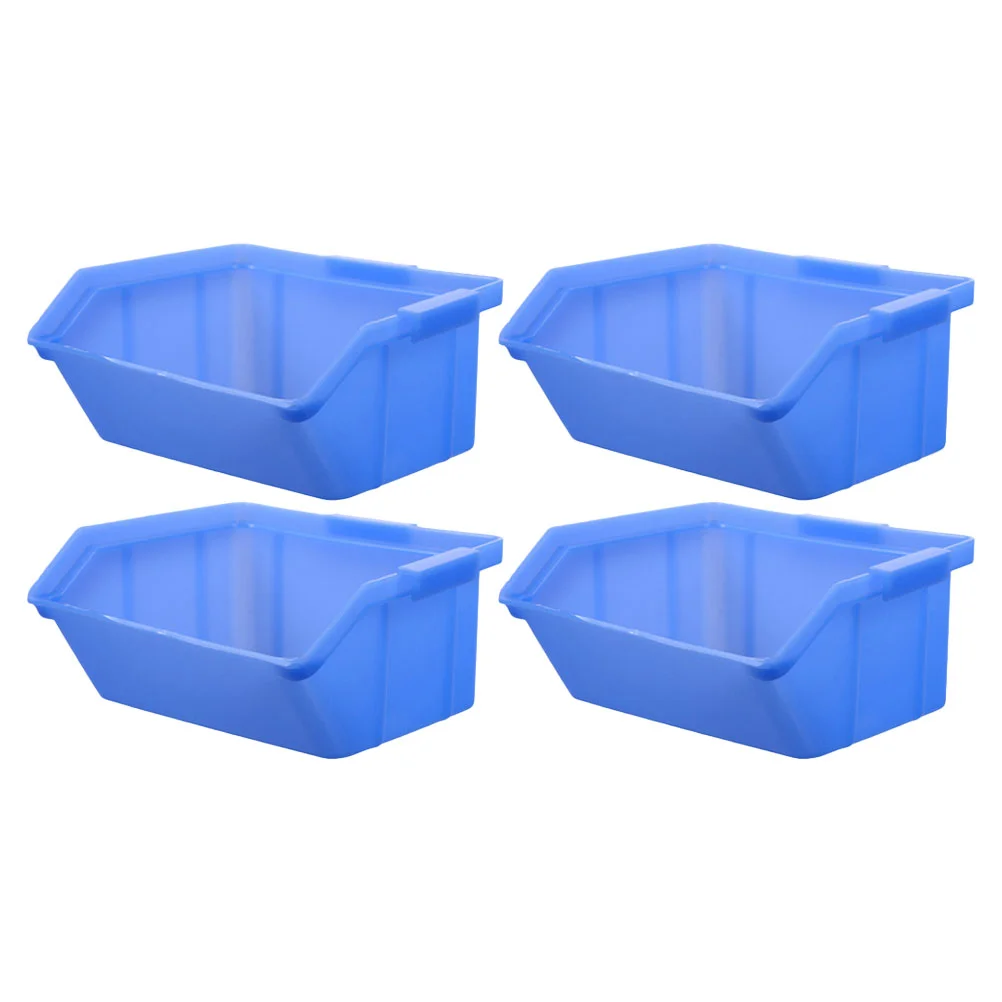 4 Pcs Warehouse Storage Box Crate Shelving Parts Organizer Abs Boxes Office Component Plastic Organization