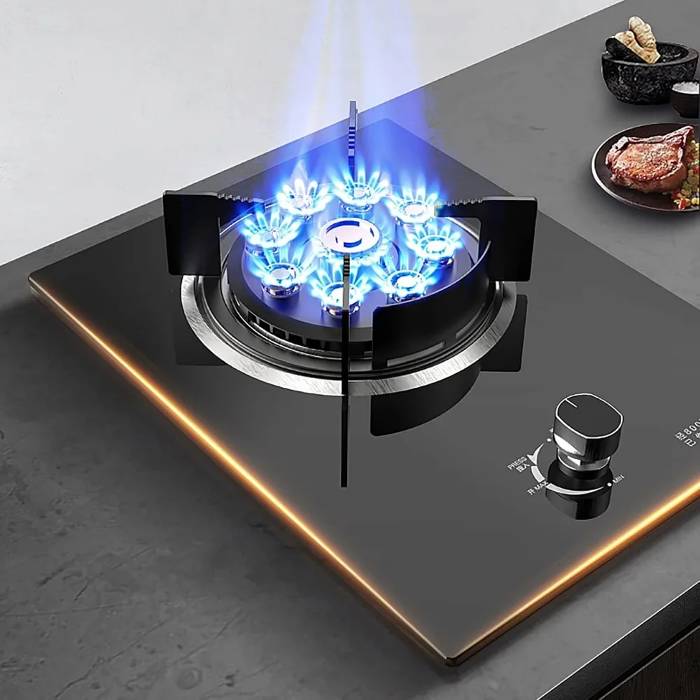 Quemador Cocina de gas Placa de gas Placa de gas integrada, Cocina de mesa, 1 anillo de placa portátil de hierro fundido, Estufa de gas de petróleo NG/GLP, F