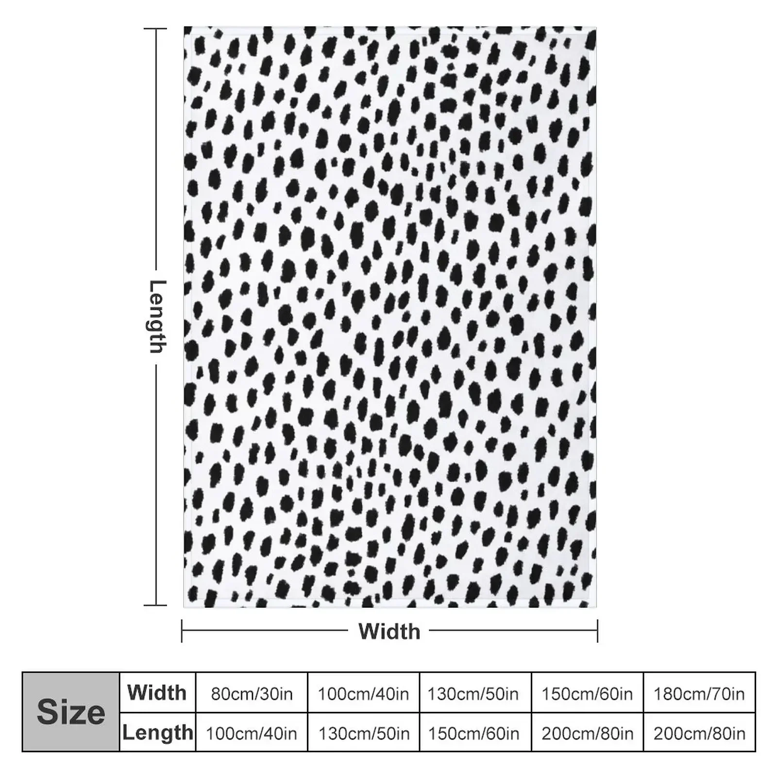 Dalmatian Spots (black/white) Throw Blanket Beautifuls Picnic christmas decoration Blankets