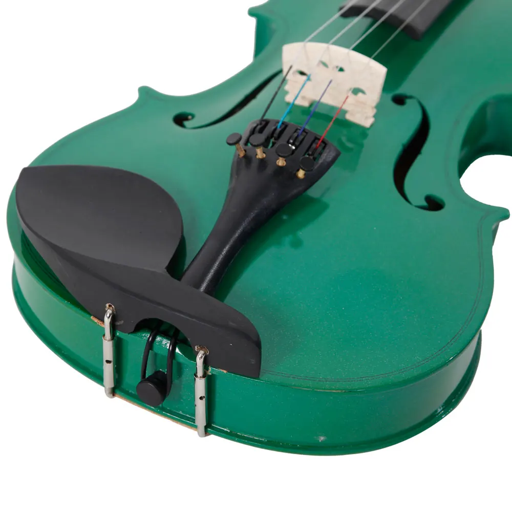 New Green Color 4/4 Acoustic Violin Case With Bow Rosin