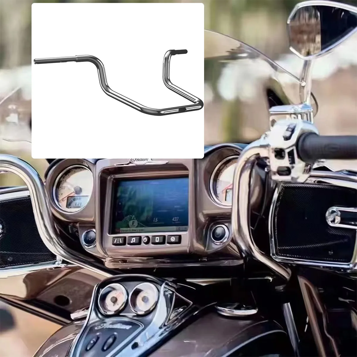 Motocicleta para Indian Roadmaster Dark Horse Chieftain Dark Horse Roadmaster Chieftain 2018-2023 1-1/4 pulgadas Handleba de cuerno de cabra