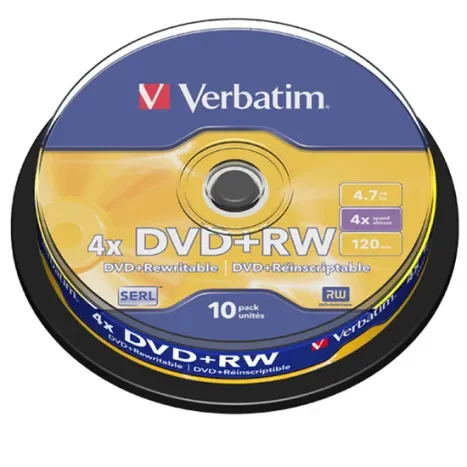 DVD + RW VERBATIM 43488 - 4.7GB · 4X · tub 10 pieces