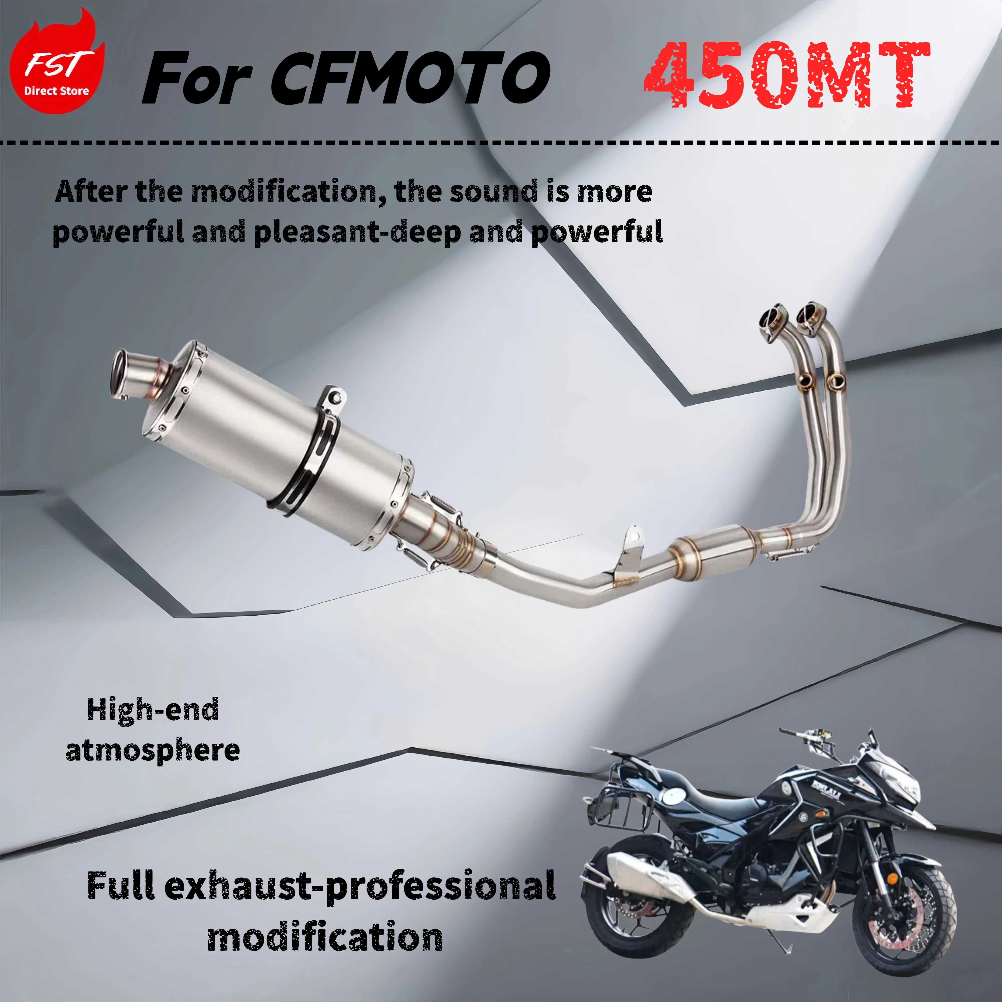 

Для CFMOTO 450MT - Модифицированная выхлопная труба - глубокий, богатый и мощный звук