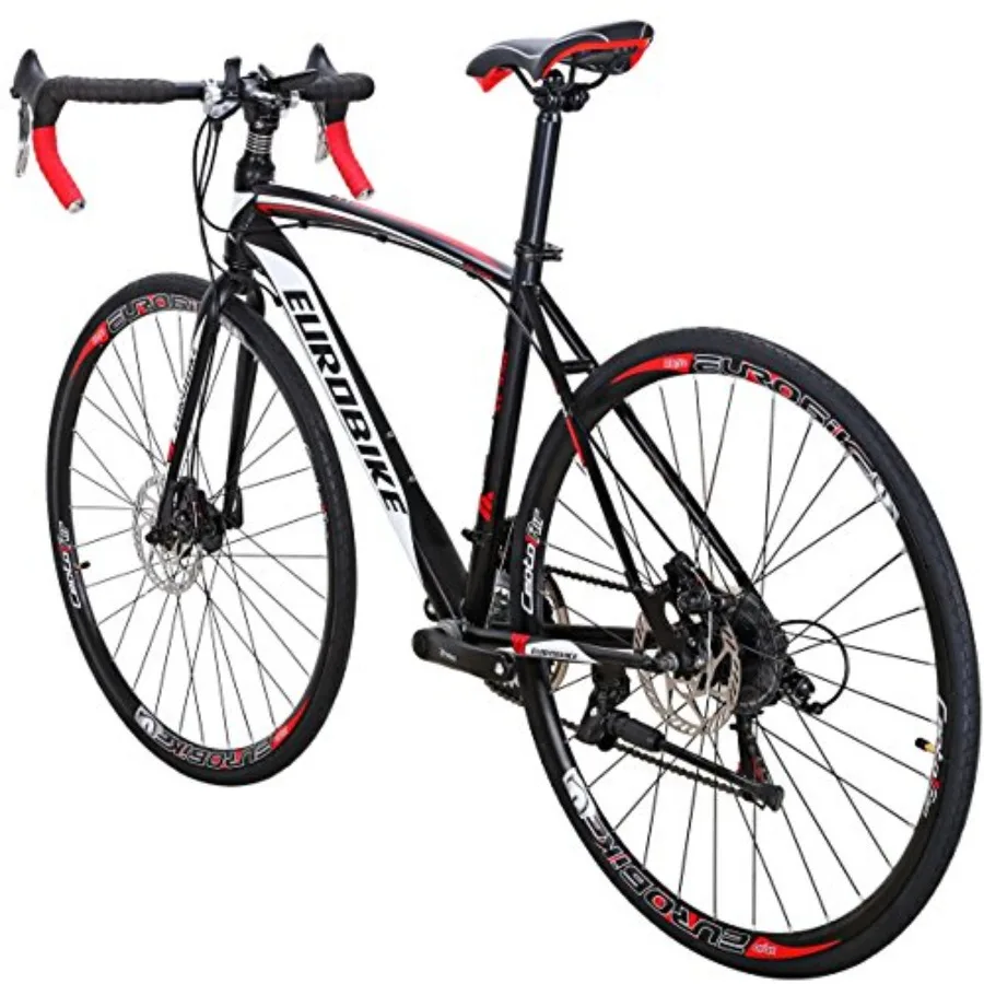Bicicleta de carretera para carreras y desplazamientos, cuadro de aluminio, acabado negro mate, diseño ligero y aerodinámico con 21 velocidades Shimano